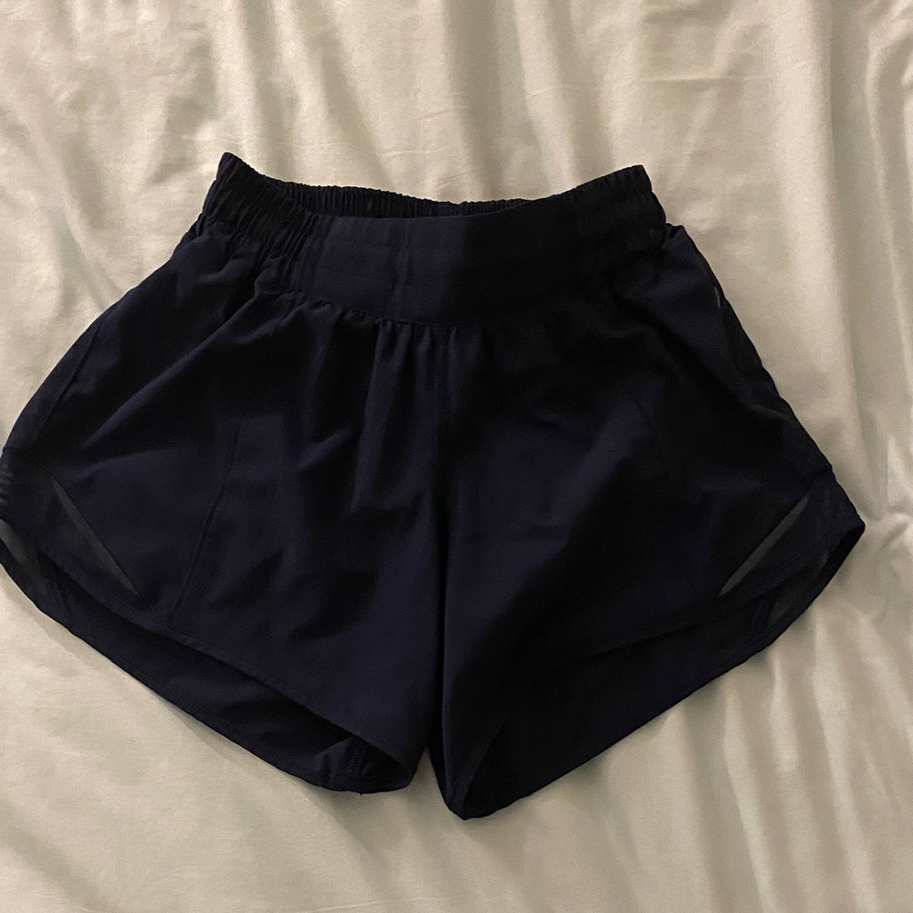 navy lululemon hotty hot shorts